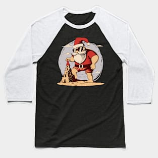 Santa's Beach Castle Fun Baseball T-Shirt